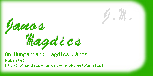 janos magdics business card