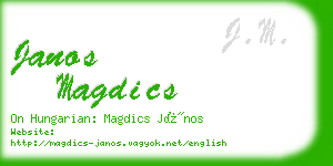 janos magdics business card